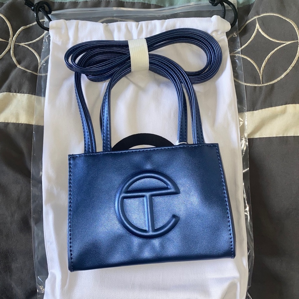 Telfar cobalt small shopper